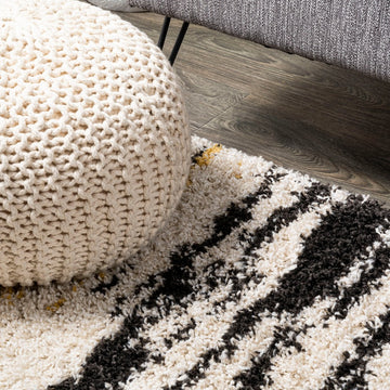 Nova Modern Bold Strie' Shag Area Rug